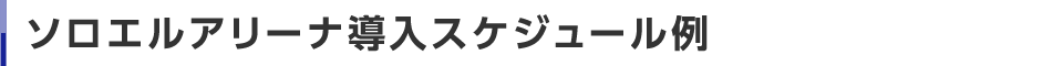 ソロエルアリーナ導入スケジュール例