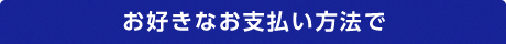 お好きなお支払い方法で